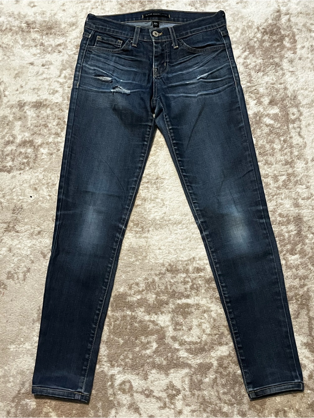 FLYING MONKEY PLATINUM Distressed Skinny Jeans Dark Wash Size 26x29
